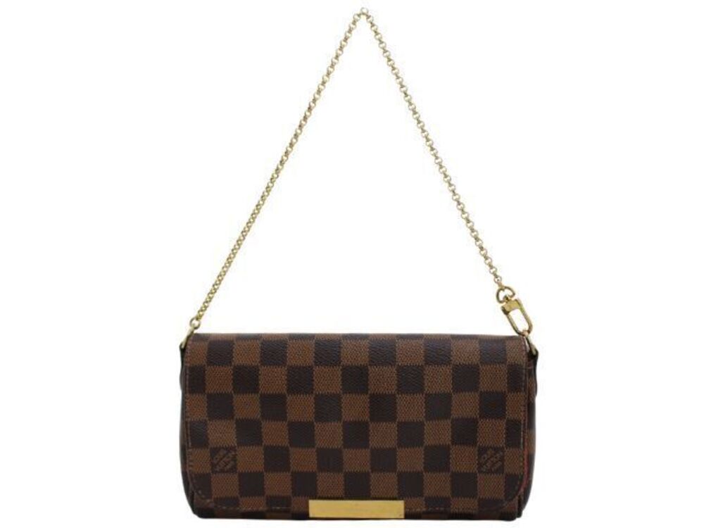 LOUIS VUITTON Favorite Damier Bag Clutch Canvas Brown
